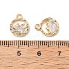 Brass Micro Pave Cubic Zirconia Charms KK-A259-27G-01-3