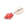 Natural Mixed Cowrie Shell Pendants PALLOY-JF03861-4