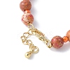 Cubic Zirconia & Natural Dyed Round Imperial Jasper Beaded Bracelet Making KK-F892-23G-3