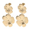 304 Stainless Steel Flower Dangle Stud Earrings EJEW-K268-70G-4
