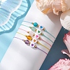 6mm Round Gemstone & Acrylic Enamel Heart Braided Bead Bracelets for Women BJEW-JB10773-3