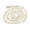 PVD Vacuum Plating 304 Stainless Steel Heart Link Chain Necklaces NJEW-I248-18G-2