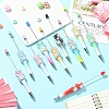 10Pcs 10 Colors Flower Plastic Beadable Pens FIND-YW0008-56-4