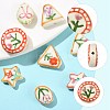 8Pcs 8 Styles Flower Theme Handmade Porcelain Beads LAMP-FS0001-67-2