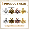 40Pcs 4 Colors Tibetan Style Zinc Alloy Pendants FIND-LP0005-01-2