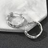 Brass Clear Cubic Zirconia Rectangle Hoop Earrings EJEW-D320-06P-3