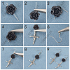 DIY Halloween Brass & Alloy Sword Cross Dangle Earring Making Kits DIY-SC0026-58-6