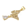 Brass Micro Pave Cubic Zirconia Pendants KK-P293-17G-2
