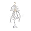 Glass Seed Beaded Jellyfish Big Pendants PALLOY-MZ01166-02-1