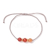 Natural Striped Agate Beads Braided Bead Bracelets for Women BJEW-JB11979-2