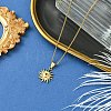 304 Stainless Steel Sun Pendant Box Chain Necklaces for Women Men NJEW-YW00002-01-1
