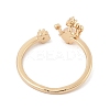 Brass Micro Pave Colourful Cubic Zirconia Open Cuff Rings for Women LS-RJEW-Z073-01G-03-3