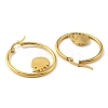 304 Stainless Steel Hedgehog Beaded Hoop Earrings EJEW-F320-02G-3