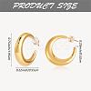 Crescent Moon Chunky Stud Earrings Half Hoop Earrings Open Oval Drop Earrings Teardrop Hoop Dangle Earrings Pull Through Hoop Earrings Statement Jewelry Gift for Women JE1089C-2