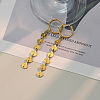304 Stainless Steel Tassel Hoop Earrings WG88F28-02-1