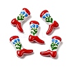 Boot Baking Paint Glass Enamel  Beads LAMP-C020-02O-1