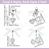 4Pcs 2 Styles Glass & Alloy Pendant Decoration HJEW-UN00037-3
