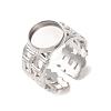 Woven Bezel 304 Stainless Steel Cuff Ring Components SA-CBAD8FA-01P-02-1