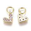 Brass Micro Pave Cubic Zirconia Charms LS-ZIRC-F111-08G-09-2