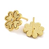 Rack Plating Flower Brass Micro Pave Clear Cubic Zirconia Stud Earrings EJEW-I313-05G-2