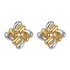 304 Stainless Steel Two Tone Stud Earrings EJEW-V014-05GP-2