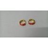 Enamel Hoop Earrings with Clear Cubic Zirconia EJEW-WH0004-39H-4