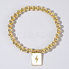 Personality Brass Round Bead Beaded Stretch Bracelets ST0339-5-1