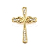 Rack Plating Brass & Clear Cubic Zirconia Pendants KK-S372-23G-1