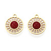 Natural Carnelian(Dyed & Heated) Flat Round Charms STAS-N123-03G-01-1
