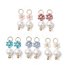 Glass Seed Beaded Flower Pendants PALLOY-MZ00678-1