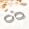 Non-Tarnish 304 Stainless Steel Grooved Hoop Earrings EJEW-M218-01A-P-5