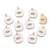 Brass Micro Pave Clear Cubic Zirconia Pendants ZIRC-Z008-12G-2