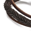 Adjustable Leather Cord Multi-Strand Bracelets BJEW-M169-06-2