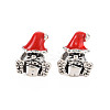 Rack Plating Alloy Enamel European Beads MPDL-N039-144-1