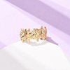 304 Stainless Steel Open Cuff Rings for Women RJEW-K309-35G-2