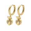 Brass Cubic Zirconia Hoop Earrings EJEW-Q015-01G-C-2