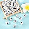 Floral Printed Porcelain Beads X-PORC-Q161-6-5