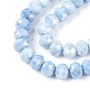 Anti-Tarnish Electroplate Rondelle Glass Beads Strands LS-EGLA-T021-8mm-17-02-4