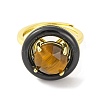 Rack Plating Round Brass Enamel Adjustable Rings RJEW-U004-01E-G-2
