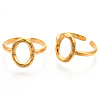 Ion Plating(IP) 304 Stainless Steel Hollow Oval Cuff Rings RJEW-N038-120LG-2
