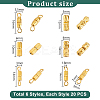 120Pcs 6 Styles Brass Screw Clasps KK-PH0010-75-2