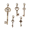 5Pcs Alloy Key Pendants Decorations HJEW-JM03114-S-1