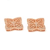 Filigree Flower Rack Plating Brass Micro Pave Cubic Zirconia Multi-Strand Links ZIRC-L034-03RG-FF-2