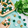 140Pcs 4 Styles Saint Patrick's Day Themed Printed Natural Wooden Beads Sets WOOD-SP0001-29-3