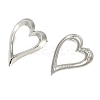 Heart Rack Plating Brass Stud Earrings for Women EJEW-S325-04P-2