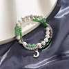 Moon and Star Charm Multi-strand Bracelet BJEW-TA00033-02-2