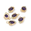 Rack Plating Brass Micro Pave Cubic Zirconia Pendants ZIRC-C040-10G-4