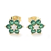 Brass Micro Pave Cubic Zirconia Stud Earrings EJEW-P247-05G-02-1