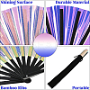 1Pc Bamboo with Oxford Fabric Glitter Powder Folding Fans AJEW-SP0003-77D-3