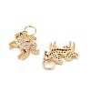 Brass Micro Pave Cubic Zirconia Pendants KK-B133-03G-2